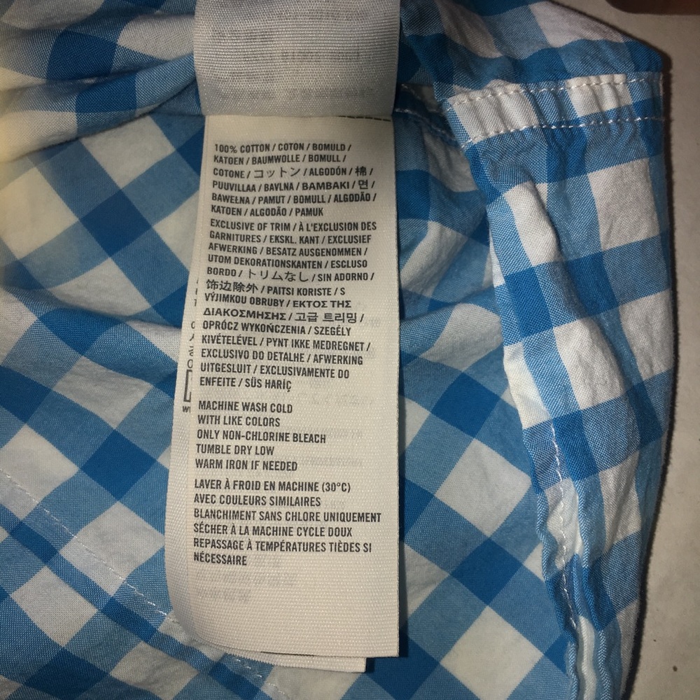 Hollister blue, white plaid button up, HCo. Small - Picture 6 of 8